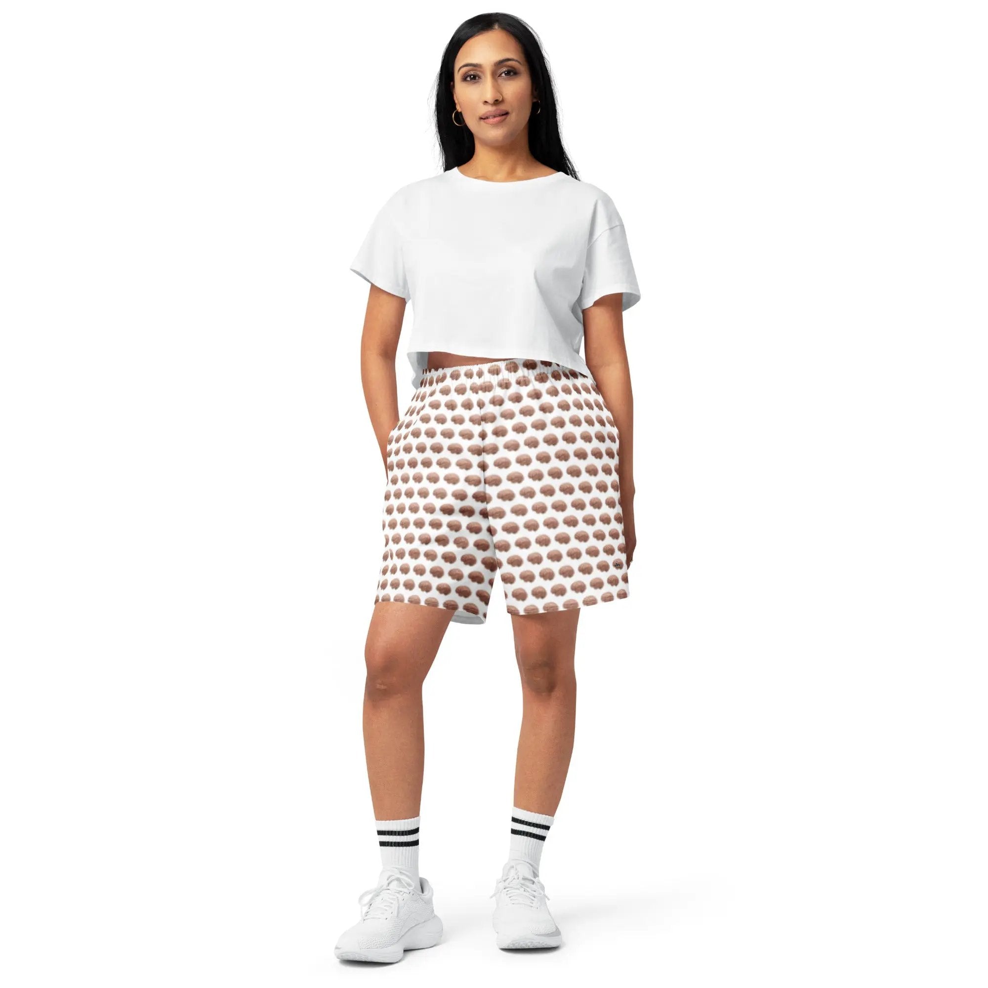 Brain Print Shorts Alzheimer's Awareness | All Over Print Unisex Cotton Long by Alzheimer's Awareness