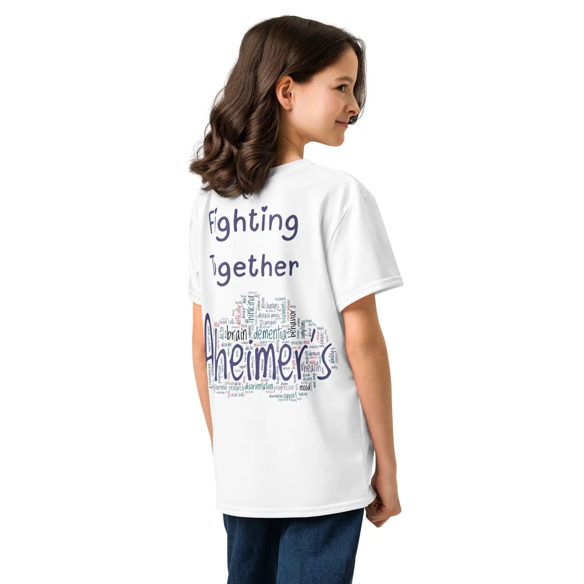 Youth cotton crew neck t-shirt Fighting Together Alzheimer's by Alzheimer's Awareness