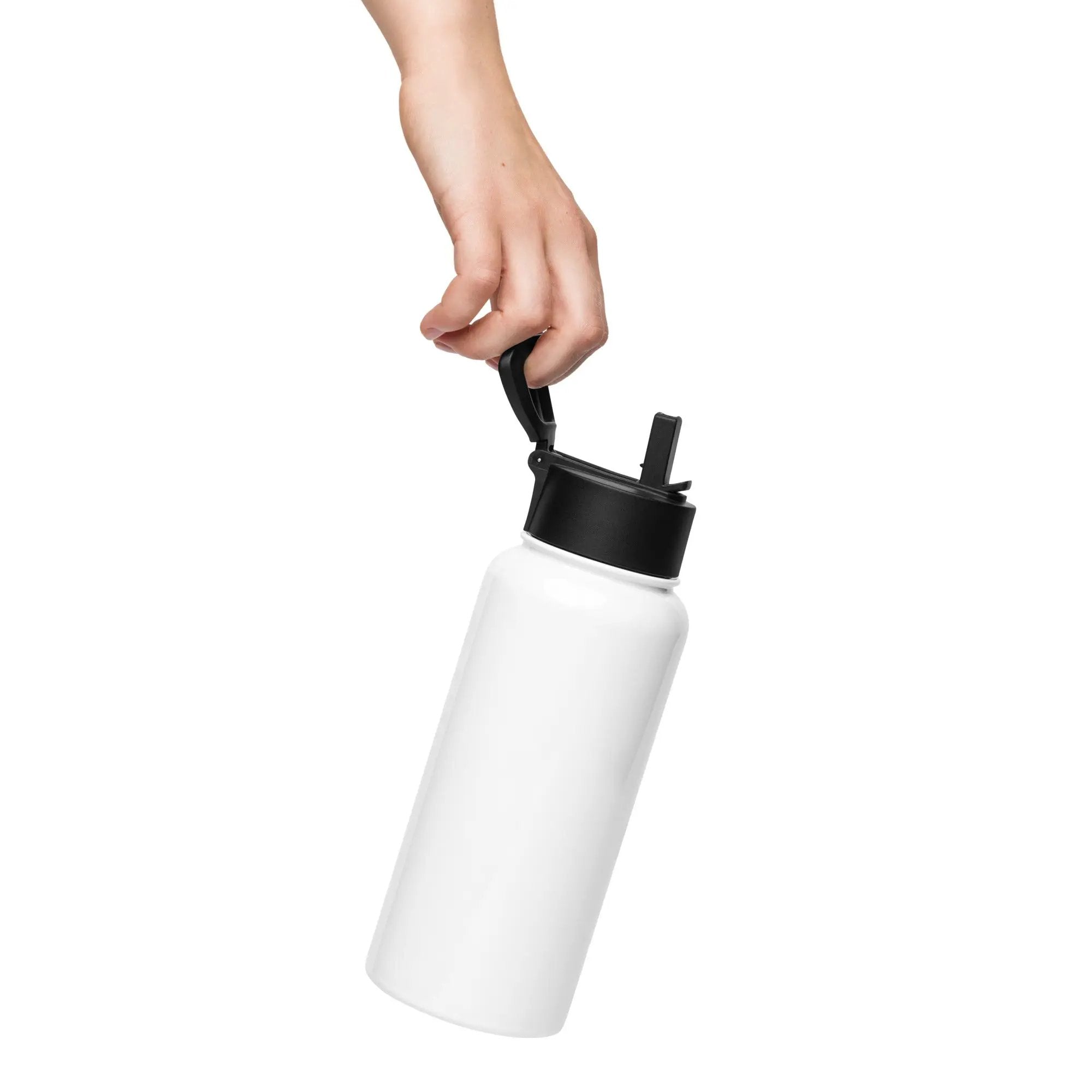 Stainless steel water bottle with a straw lid Walk o Make Alzheimer's A Memory by Alzheimer's Awareness