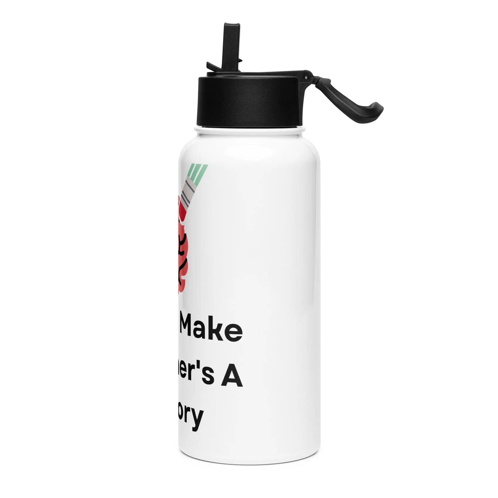 Stainless steel water bottle with a straw lid Walk o Make Alzheimer's A Memory by Alzheimer's Awareness