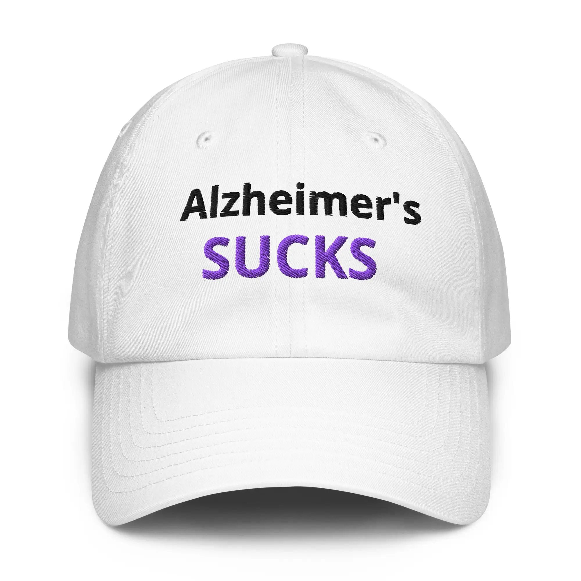 Under Armour Dad Hat Alzheimer's Awareness - Embroidered "Alzheimer's SUCKS" by Alzheimer's Awareness