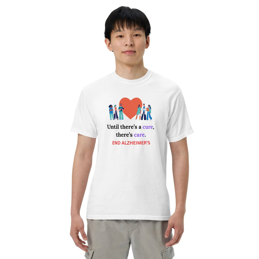 Until There's A Cure T-Shirt | Unisex Heavyweight Tee for Comfort and Care by Alzheimer's Awareness