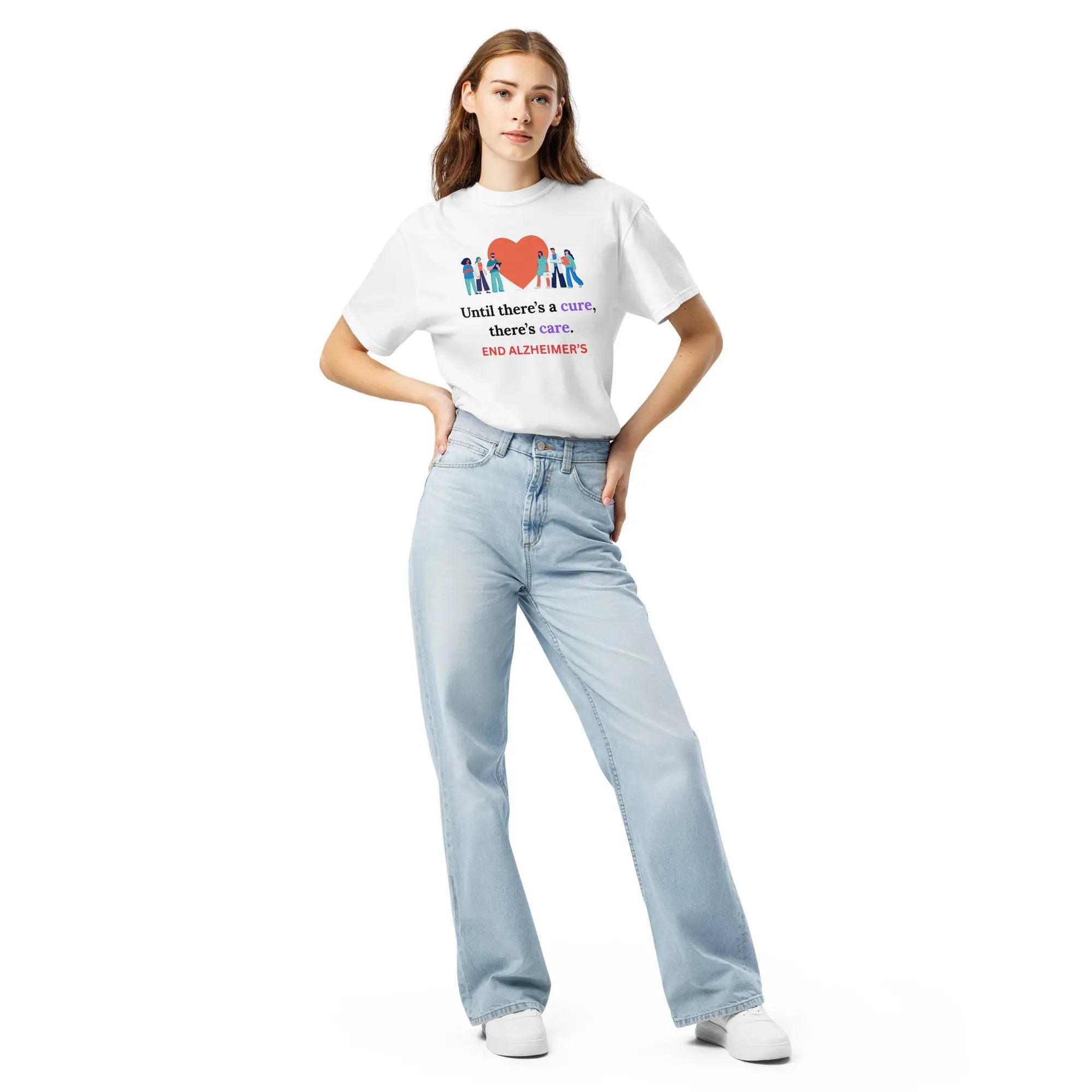 Until There's A Cure T-Shirt | Unisex Heavyweight Tee for Comfort and Care by Alzheimer's Awareness