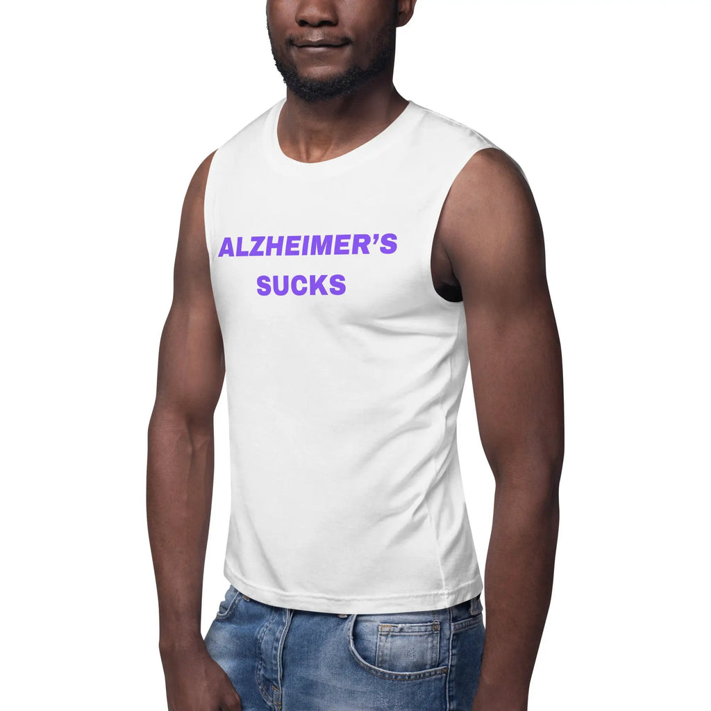 Muscle Shirt Alzheimer's Sucks by Alzheimer's Awareness