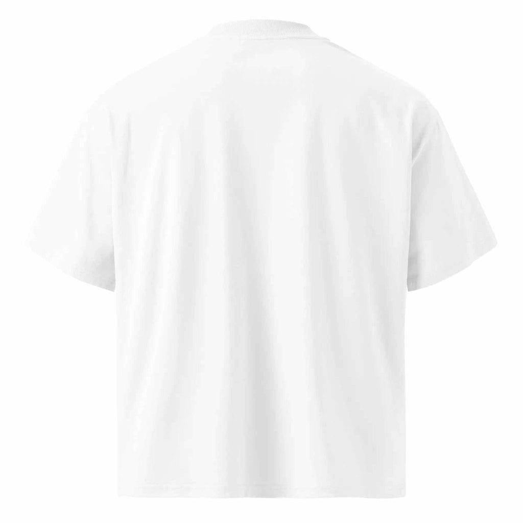 Unisex organic oversized high neck Alzheimer's T-shirt in purple print for awareness and support