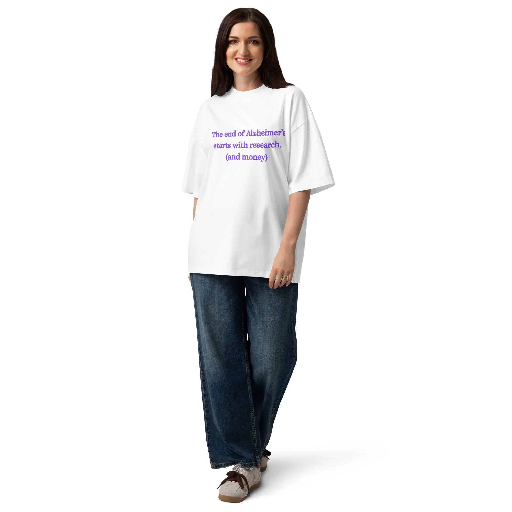 Alzheimer's T-Shirt - Unisex Organic Oversized High Neck T-Shirt by Alzheimer's Awareness