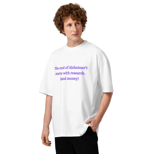Alzheimer's T-Shirt - Unisex Organic Oversized High Neck T-Shirt by Alzheimer's Awareness