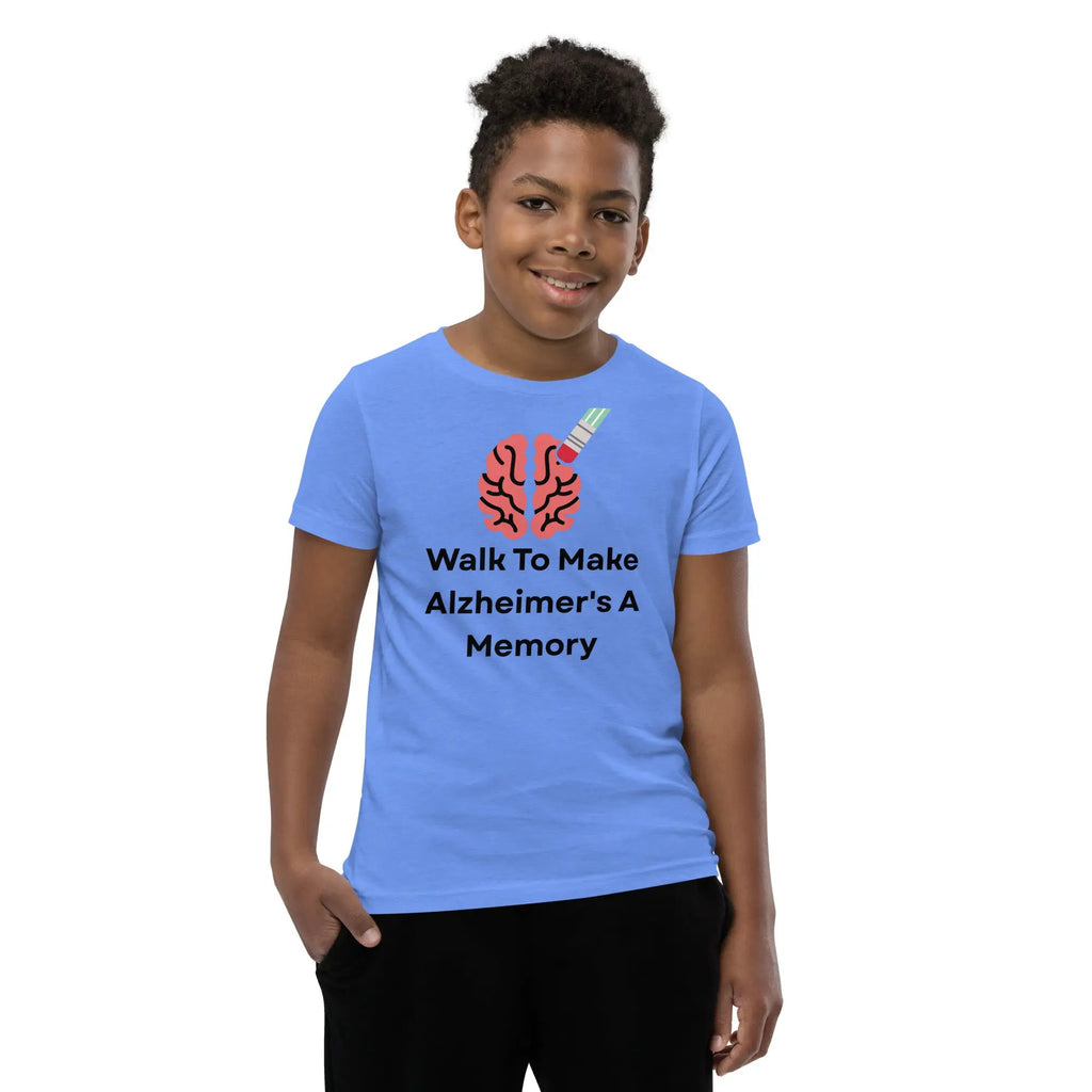 Youth Short Sleeve T-Shirt Walk To Make Alzheimer's A Memory by Alzheimer's Awareness