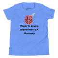 Youth Short Sleeve T-Shirt Walk To Make Alzheimer's A Memory by Alzheimer's Awareness