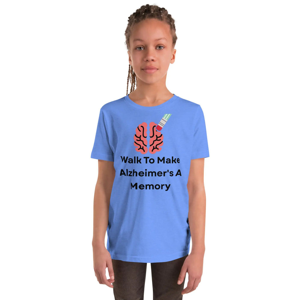 Youth Short Sleeve T-Shirt Walk To Make Alzheimer's A Memory by Alzheimer's Awareness